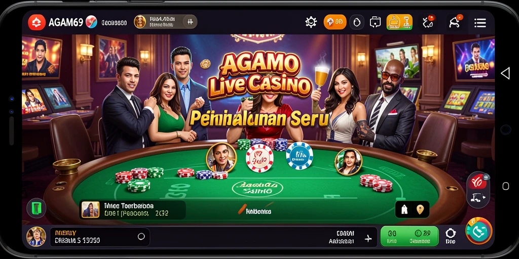 Tampilan gameplay Live Casino AGAM69 dengan dealer langsung yang profesional.
