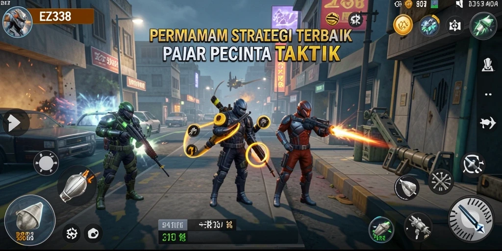 Tampakan gameplay menarik dari EZ338 dengan strategi yang mendebarkan.