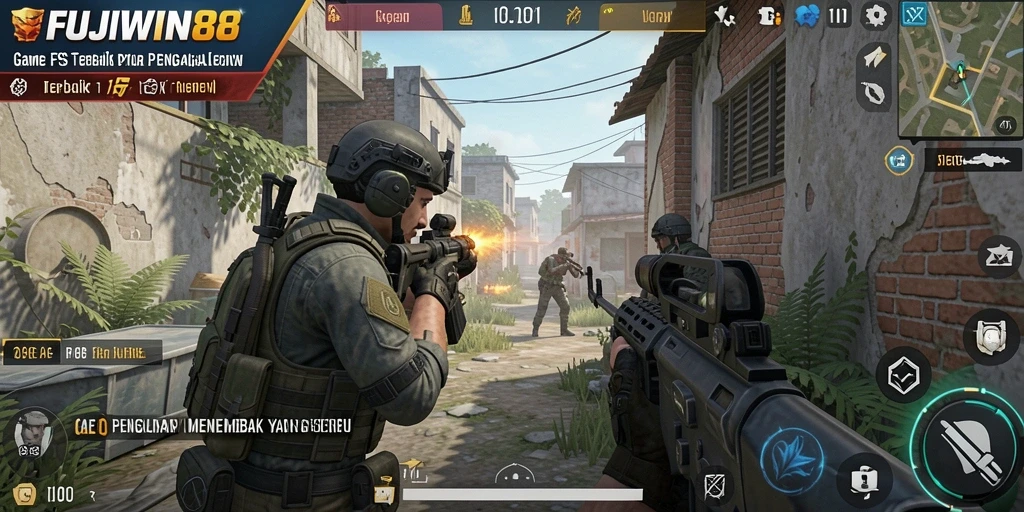 Tampilan gameplay seru di FUJIWIN88 dengan aksi menembak yang intens.