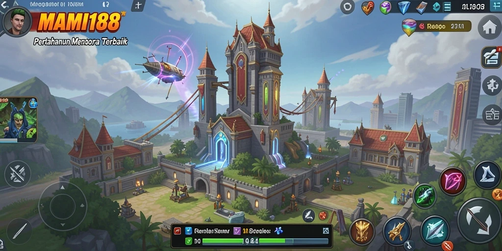 Gameplay menara pertahanan intens di MAMI188 yang menantang.