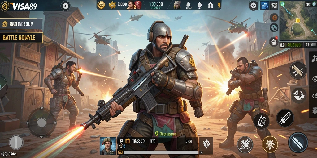 Gameplay seru dalam pertempuran Battle Royale di VISA89.